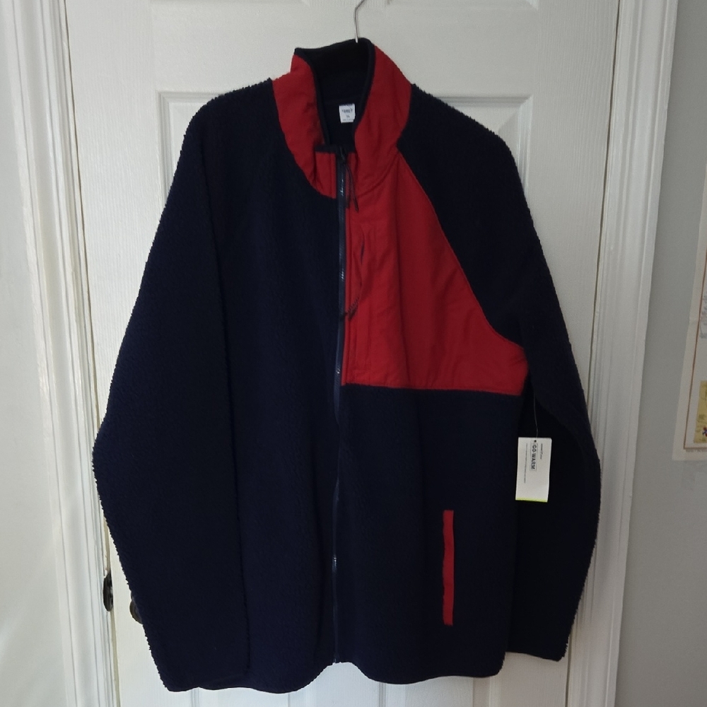 Old Navy Active Men's Navy and Red Fleece Jacket